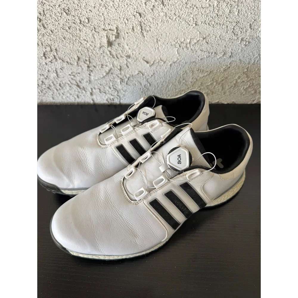 Adidas Tour360 XT-SL BOA Golf Shoes Mens 9‎ White Black Spikeless F34188